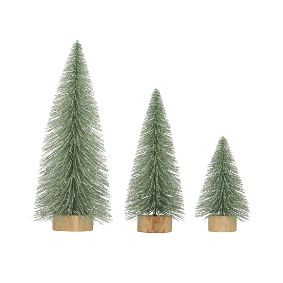 Mint Green Glitter Bottle Brush Trees