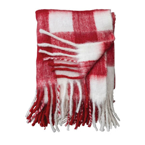 Red & White Plaid Throw