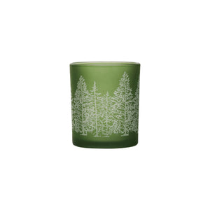 Green Tree Glass Votive Holder