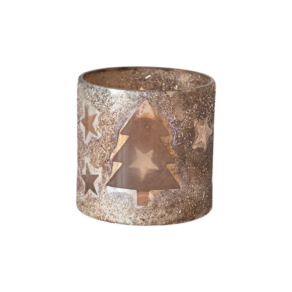 Trees & Stars Mercury Glass Votive