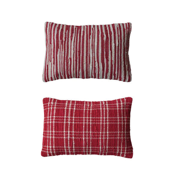 Red Chindi Lumbar Pillows STORE PICKUP ONLY