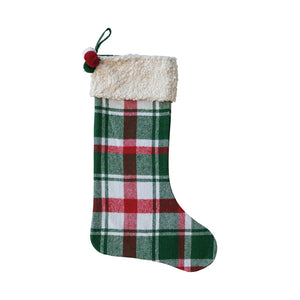 Red, Green & White Plaid Stocking