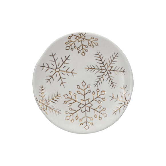 Snowflake Stoneware Plate