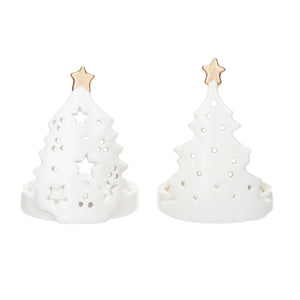 Stoneware Christmas Tree Shaped Candle Holder