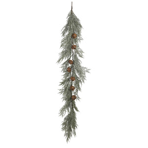 72" Faux Cedar Garland w/ Rust Finish Metal Bells STORE PICKUP ONLY