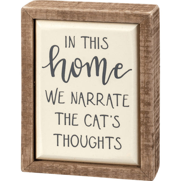 Narrate The Cat's Thoughts Mini Box Sign