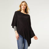 Kiara Lightweight Poncho - Black | Coco + Carmen