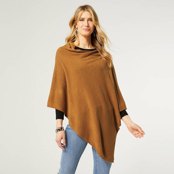 Kiara Lightweight Poncho - Black | Coco + Carmen