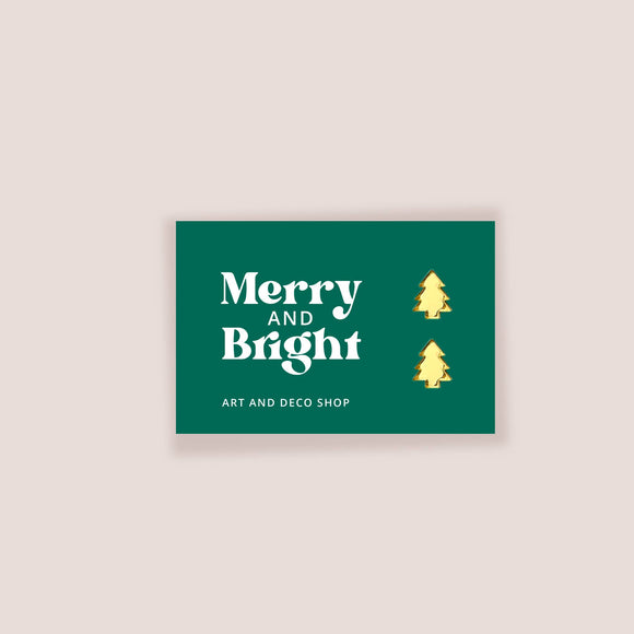 Merry and Bright Christmas Tree Stud Earrings