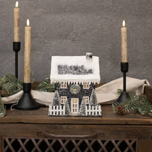 Colonial Lighted Black Winter House STORE PICKUP ONLY