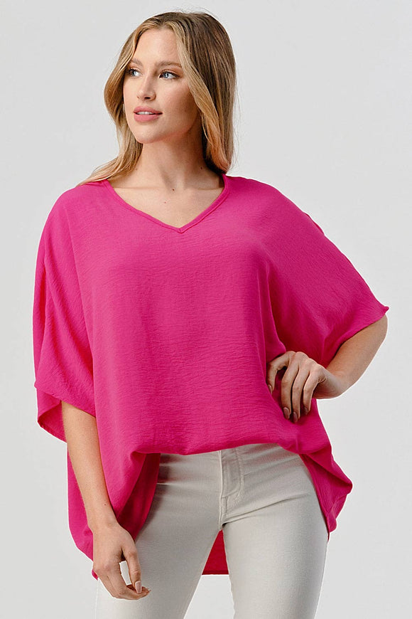 Hot Pink Oversized Tunic Top