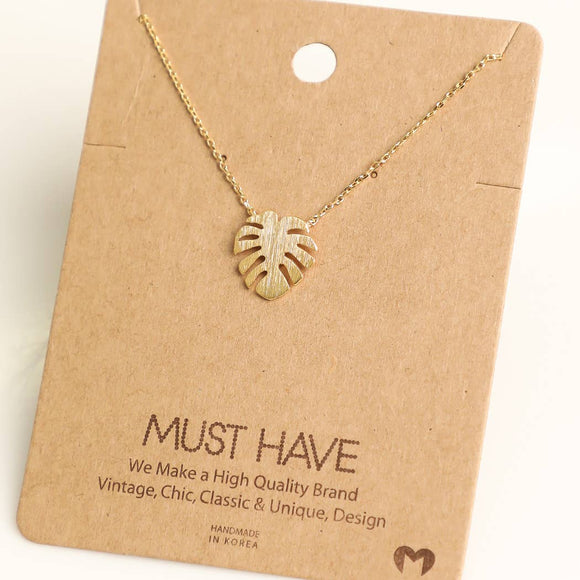 Mini Monstera Leaf Necklace