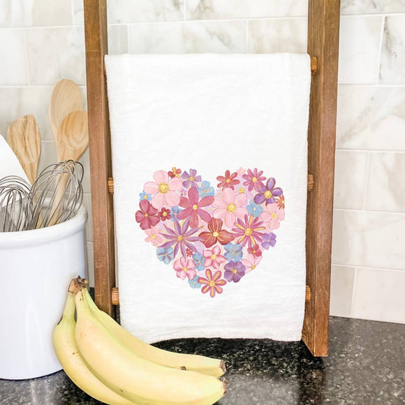 Floral Heart - Valentine's Tea Towel