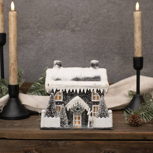 Manor Lighted Black Winter House STORE PICKUP ONLY