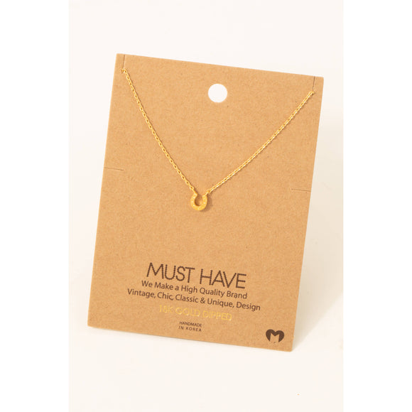 Dainty Mini Horseshoe Pendant Necklace: G