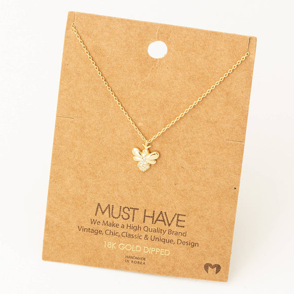 Dainty Bee Pendant Necklace