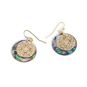 Abalone Circle with Gold Design