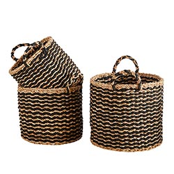 Black Stripe Baskets