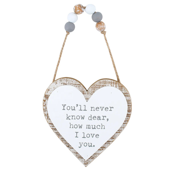 Never Know... How Much I Love You Beaded Sign