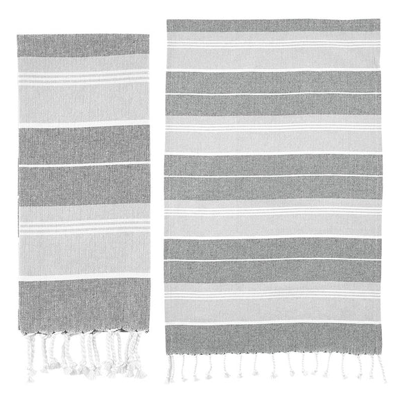 Gray Striped Tea Towel