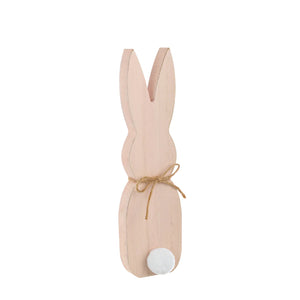 Pink Tall Wood Bunny