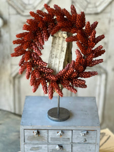 11" Rust Hops Candle Ring Wreath