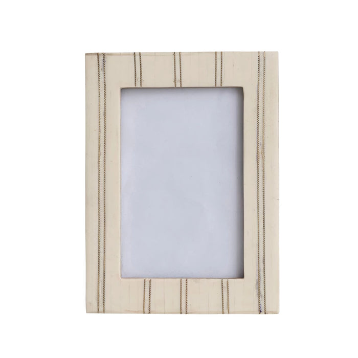 Cream Resin w/ Metal Inlay Photo Frame