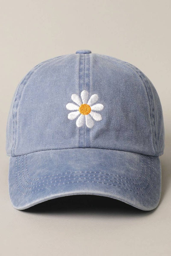 Daisy Baseball Hat - Light Denim Blue
