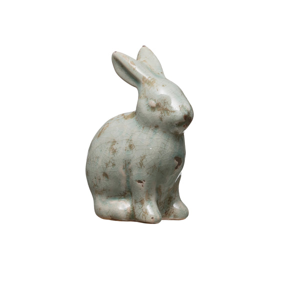 Distressed Aqua Terracotta Rabbit