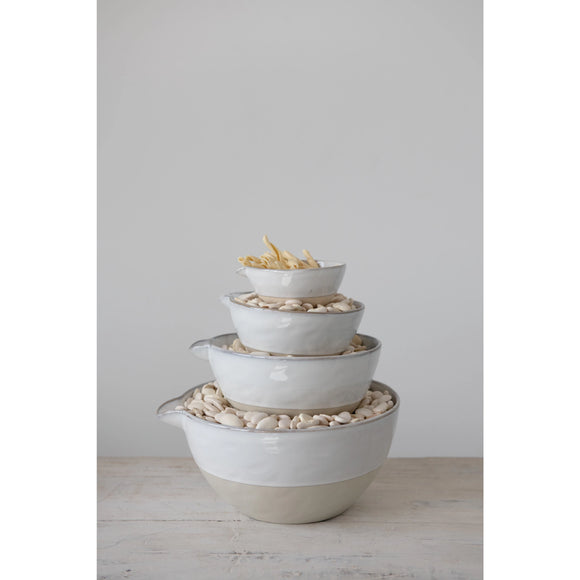 Stoneware Batter Bowl Set of 4 with Glaze