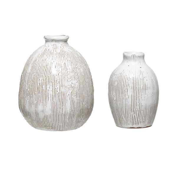 White Terra Cotta Vases