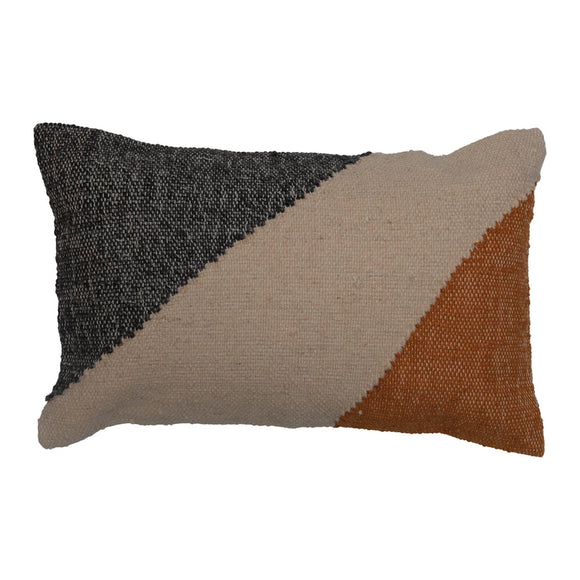Woven Cotton Blend Kilim Lumbar Pillow