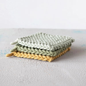 Spring Green Cotton Chunky Pot Holders