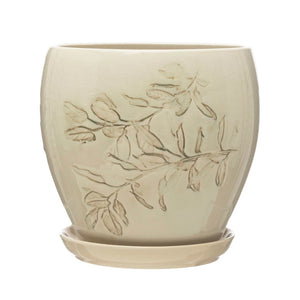 Botanical Stoneware Pot