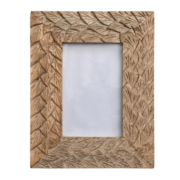 Hand Carved Wood 5x7 Photo Frame