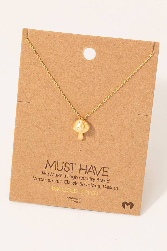 Mini Mushroom Pendant Necklace