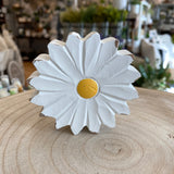 White Daisy Flower Wood Shelf Sitters