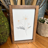 Watercolor Daisies - Framed Wood Signs