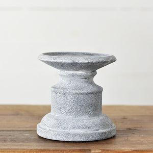 6" Gray Ceramic Candle Stand